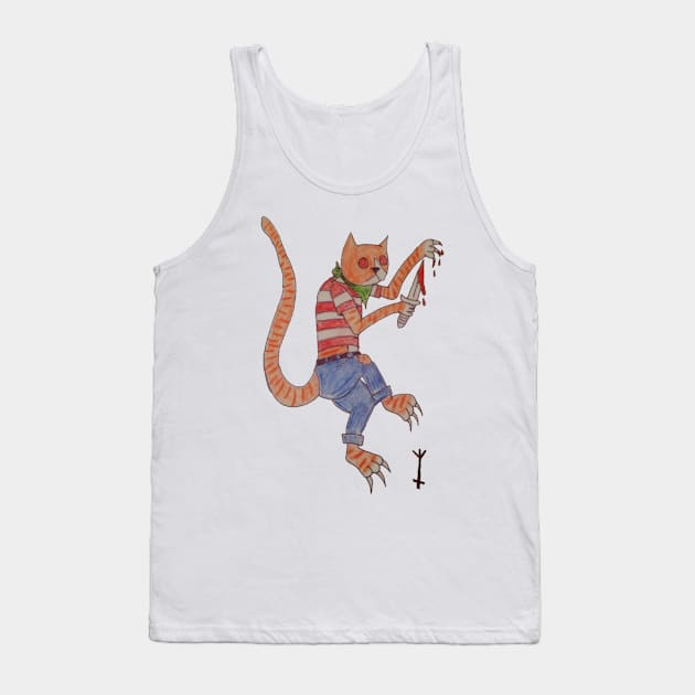 Pirate Cat Tank Top by HobartGatoLocoFrolley